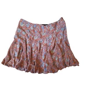 Forever 21 A-Line Skirt - Red and Blue Paisley